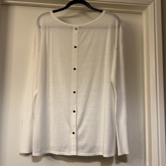 NYDJ Large Off-white Boatneck Sweater with Decorative Buttons on Back - Picture 2 of 7